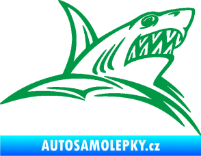 Samolepka Žralok 020 pravá v moři zelená