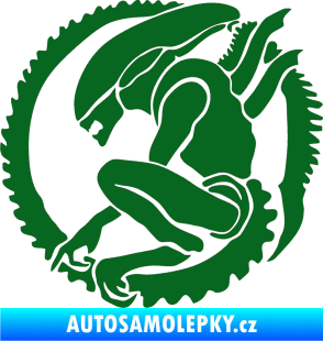 Samolepka Alien 001 levá tmavě zelená