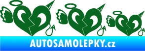 Samolepka Angel devil family 002 rodinka v autě tmavě zelená