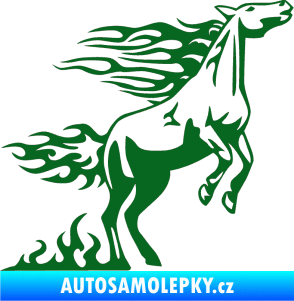 Samolepka Animal flames 001 pravá kůň tmavě zelená