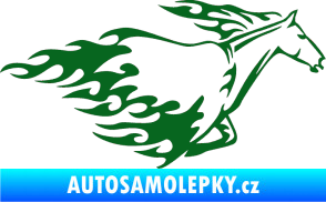 Samolepka Animal flames 003 pravá kůň tmavě zelená