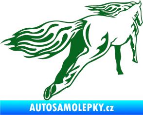 Samolepka Animal flames 009 pravá kůň tmavě zelená