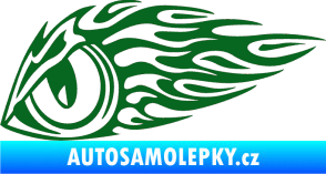 Samolepka Animal flames 016 levá zvířecí oko tmavě zelená
