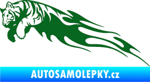 Samolepka Animal flames 022 levá tygr tmavě zelená