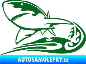 Samolepka Animal flames 041 levá žralok tmavě zelená