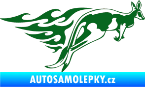 Samolepka Animal flames 044 pravá klokan tmavě zelená