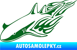Samolepka Animal flames 048 levá žralok tmavě zelená
