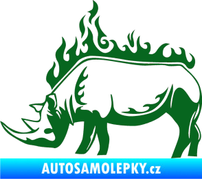 Samolepka Animal flames 049 levá nosorožec tmavě zelená