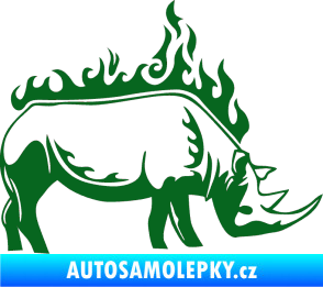 Samolepka Animal flames 049 pravá nosorožec tmavě zelená