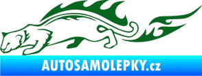 Samolepka Animal flames 056 levá puma tmavě zelená