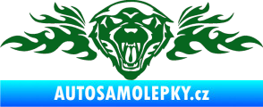 Samolepka Animal flames 058 levá vlk tmavě zelená