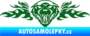 Samolepka Animal flames 058 pravá vlk tmavě zelená