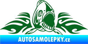 Samolepka Animal flames 063 pravá piraňa tmavě zelená