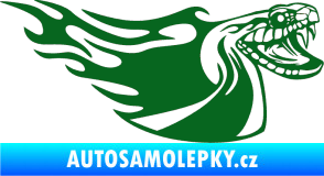 Samolepka Animal flames 082 pravá kobra tmavě zelená