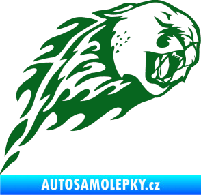Samolepka Animal flames 083 pravá puma tmavě zelená
