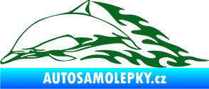 Samolepka Animal flames 099 levá delfín tmavě zelená