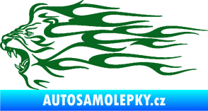 Samolepka Animal flames 103 levá lev tmavě zelená