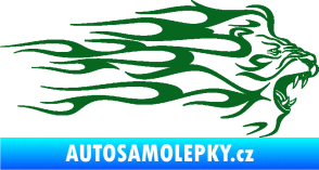 Samolepka Animal flames 103 pravá lev tmavě zelená
