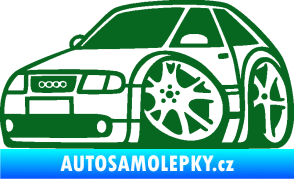 Samolepka Audi A3 karikatura levá tmavě zelená