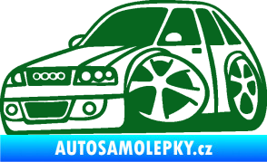 Samolepka Audi A4 karikatura levá tmavě zelená