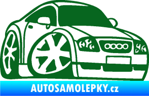 Samolepka Audi TT karikatura pravá tmavě zelená