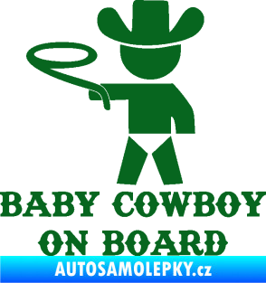 Samolepka Baby cowboy on board levá tmavě zelená