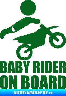 Samolepka Baby rider on board pravá tmavě zelená