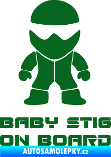 Samolepka Baby stig on board tmavě zelená