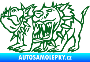 Samolepka Bad dogs levá zuřiví psi tmavě zelená