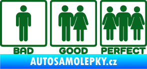 Samolepka Bad good perfect 002 nápis tmavě zelená