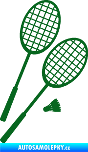 Samolepka Badminton rakety pravá tmavě zelená