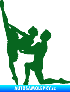Samolepka Balet 002 levá taneční pár tmavě zelená