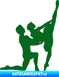 Samolepka Balet 002 pravá taneční pár tmavě zelená