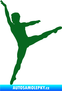 Samolepka Balet tanečník 001 levá tmavě zelená