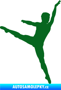 Samolepka Balet tanečník 001 pravá tmavě zelená