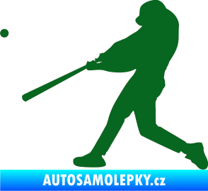 Samolepka Baseball 001 levá tmavě zelená