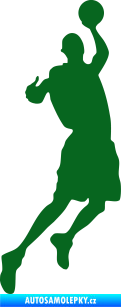 Samolepka Basketbal 008 pravá tmavě zelená