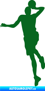 Samolepka Basketbal 014 levá tmavě zelená