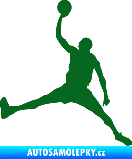 Samolepka Basketbal 016 levá tmavě zelená