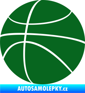 Samolepka Basketbalový míč 001 tmavě zelená
