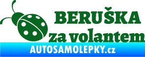 Samolepka Beruška za volantem tmavě zelená