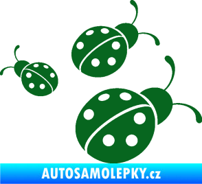 Samolepka Berušky 001 pravá tmavě zelená