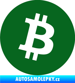 Samolepka Bitcoin 001 tmavě zelená