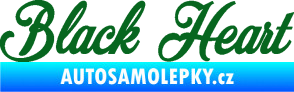 Samolepka Black Heart nápis tmavě zelená