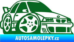 Samolepka BMW e30 karikatura pravá tmavě zelená