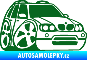 Samolepka BMW X5 karikatura pravá tmavě zelená