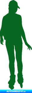 Samolepka Bruslařka 002 pravá tmavě zelená