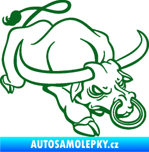 Samolepka Býk 014 pravá rozzuřený tmavě zelená