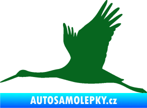 Samolepka Čáp 002 levá tmavě zelená