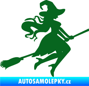 Samolepka Čarodějnice 003 pravá tmavě zelená